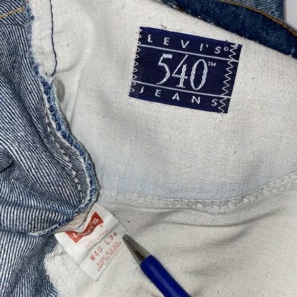 Levis 540 Vintage Jeans Size 38 x 32 Leather Tab Nice light Wash - Picture 5 of 6